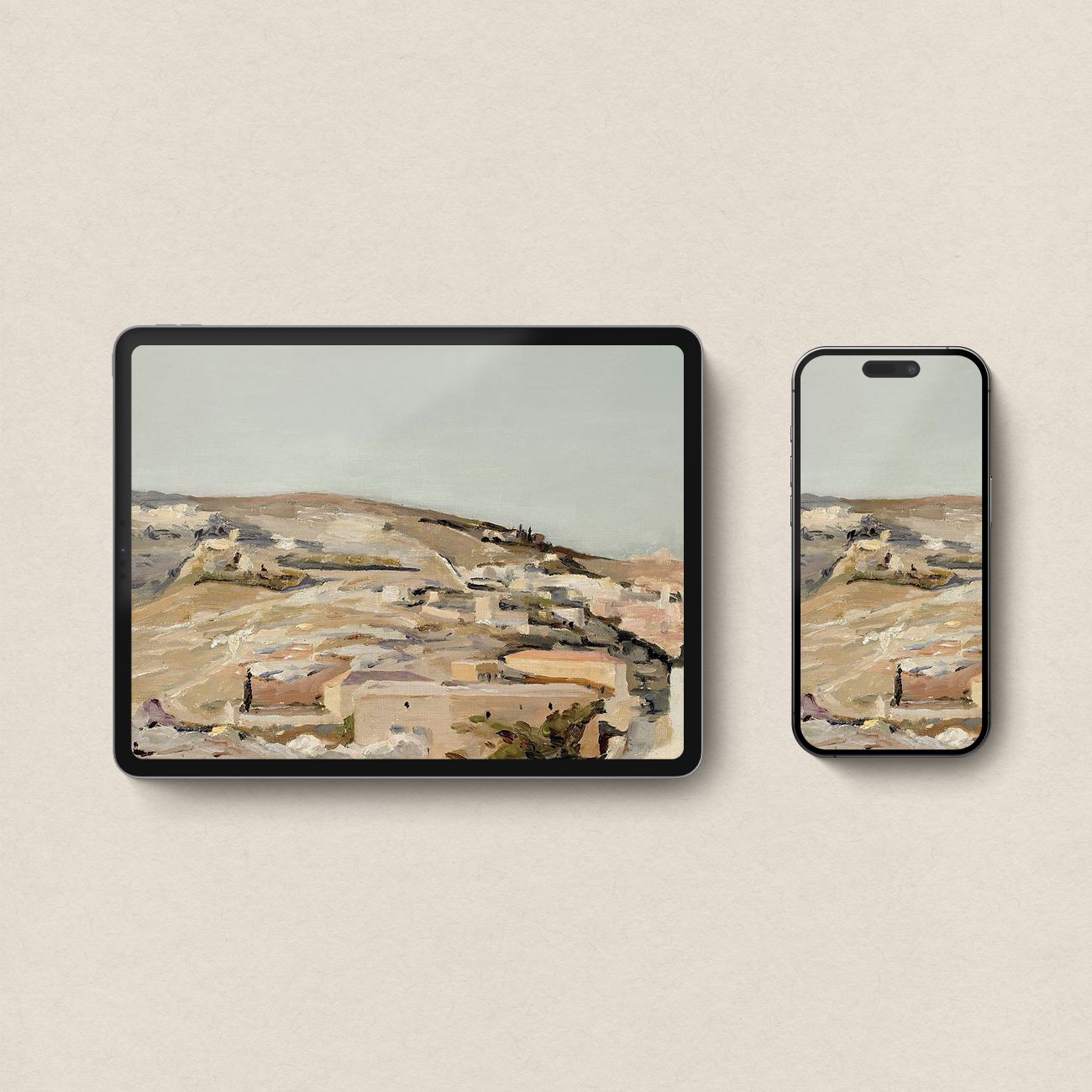 Spanish Landscape Wallpaper Bundle — Soft Pastel Mediterranean Aesthetic for iPhone, iPad & Desktop