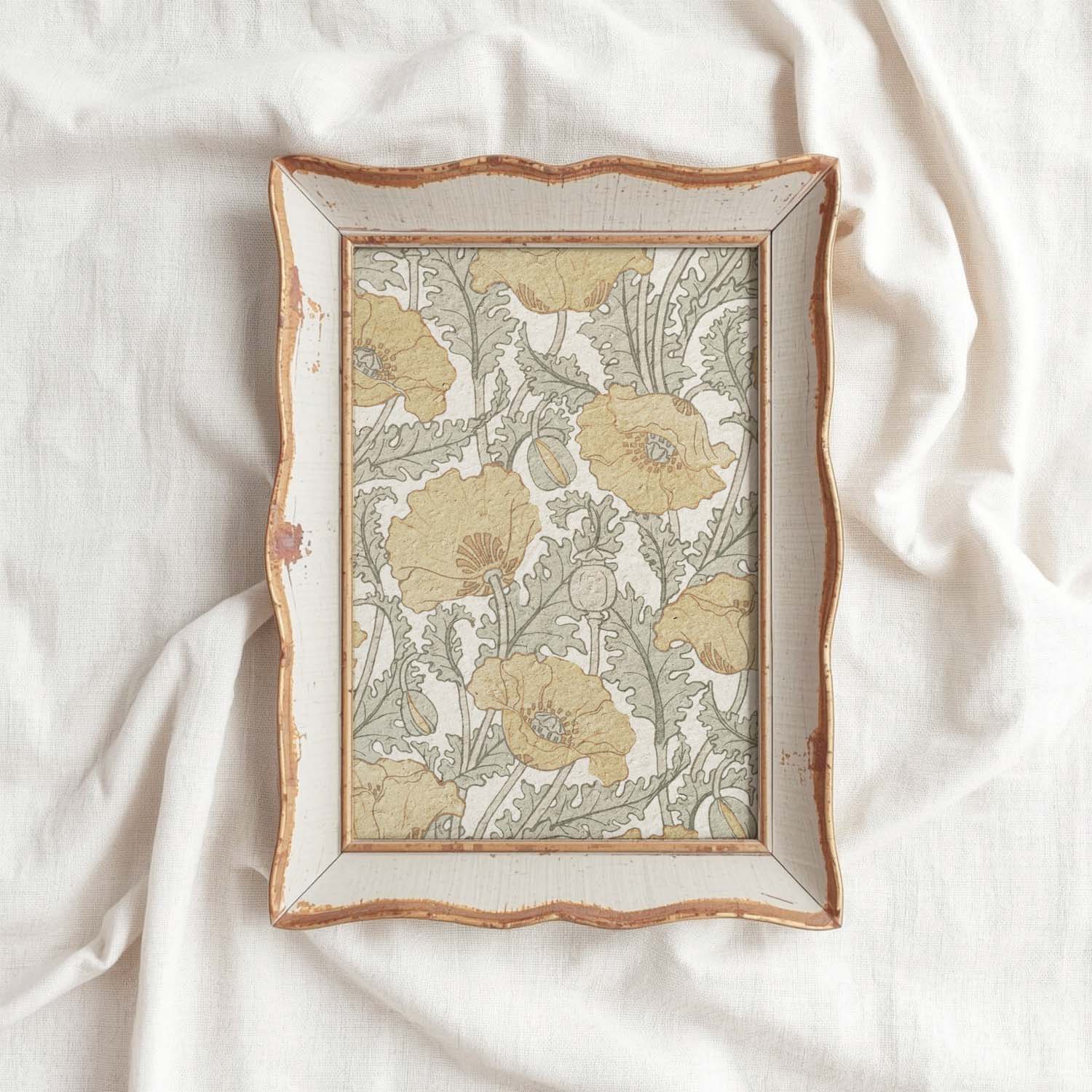 Yellow Floral Wall Art Printable – Vintage Cottagecore Botanical Spring Print (Digital Download)