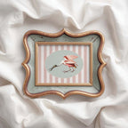 Spoonbill Nursery Wall Art Printable (Digital Download) — Pink Blue Striped Storybook Bird Decor