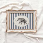 Circus Elephant Nursery Wall Art Printable (Digital Download) — Striped Carnival Storybook Decor