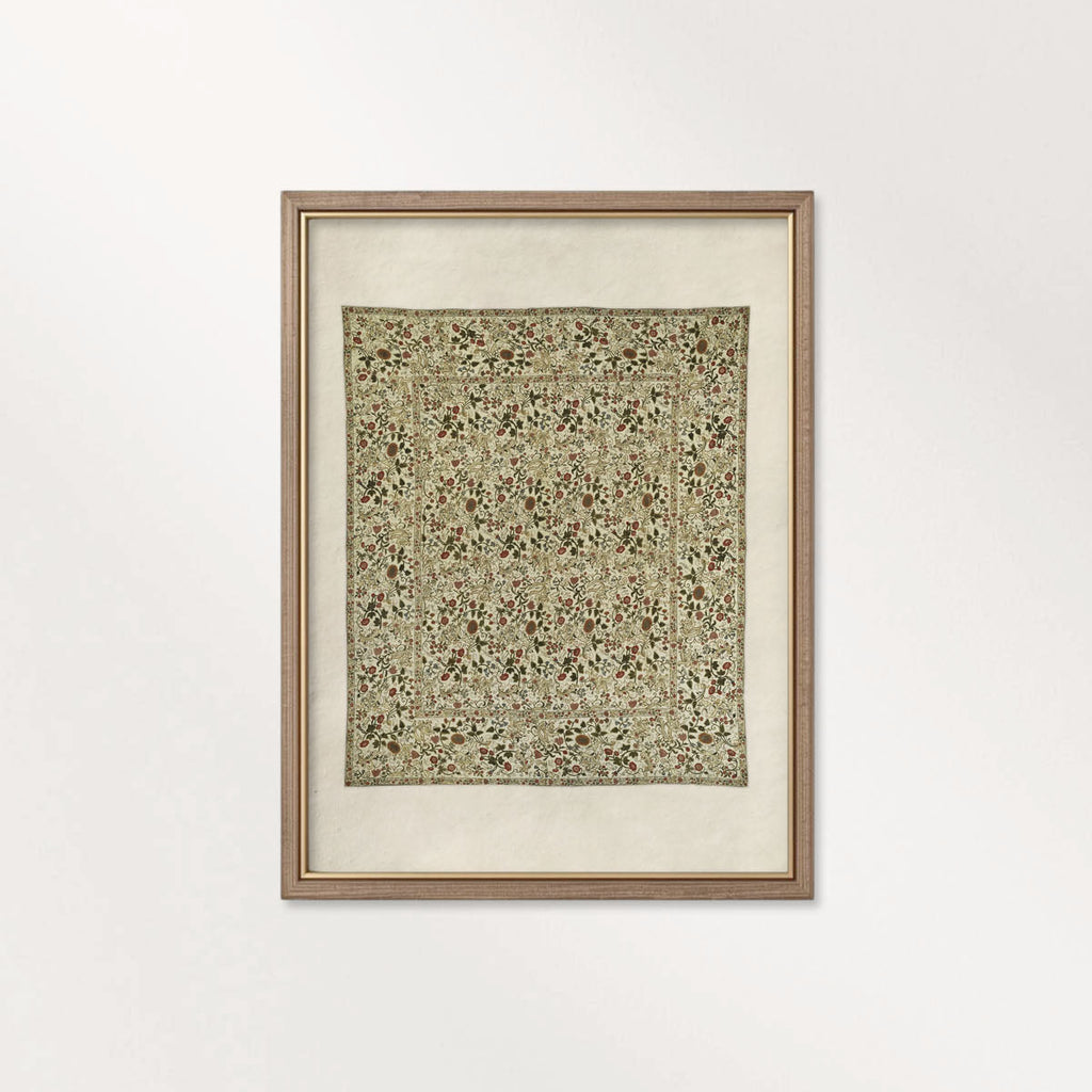 Vintage Floral Rug Wall Art Printable – Antique Textile Pattern Print (Digital Download)