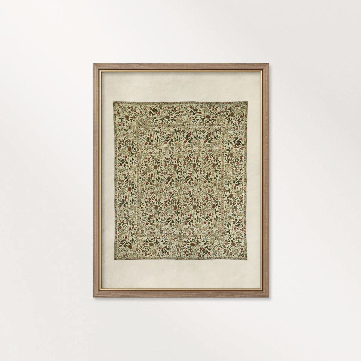 Vintage Floral Rug Wall Art Printable – Antique Textile Pattern Print (Digital Download)