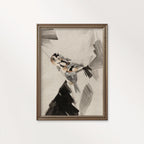 Three Birds Palm Branch Wall Art Print Digital Download (Japanese Ink Painting Nature Decor)