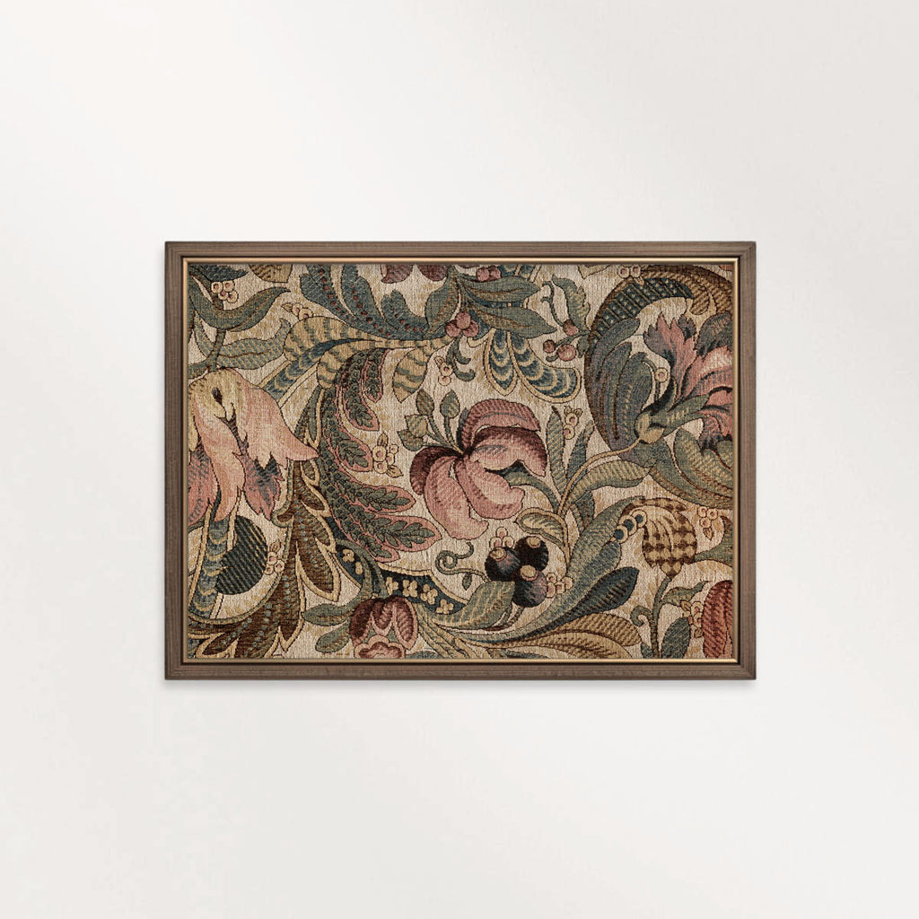 Vintage Tiger Lily Botanical Wall Art Printable – Antique Floral Tapestry Print (Digital Download)