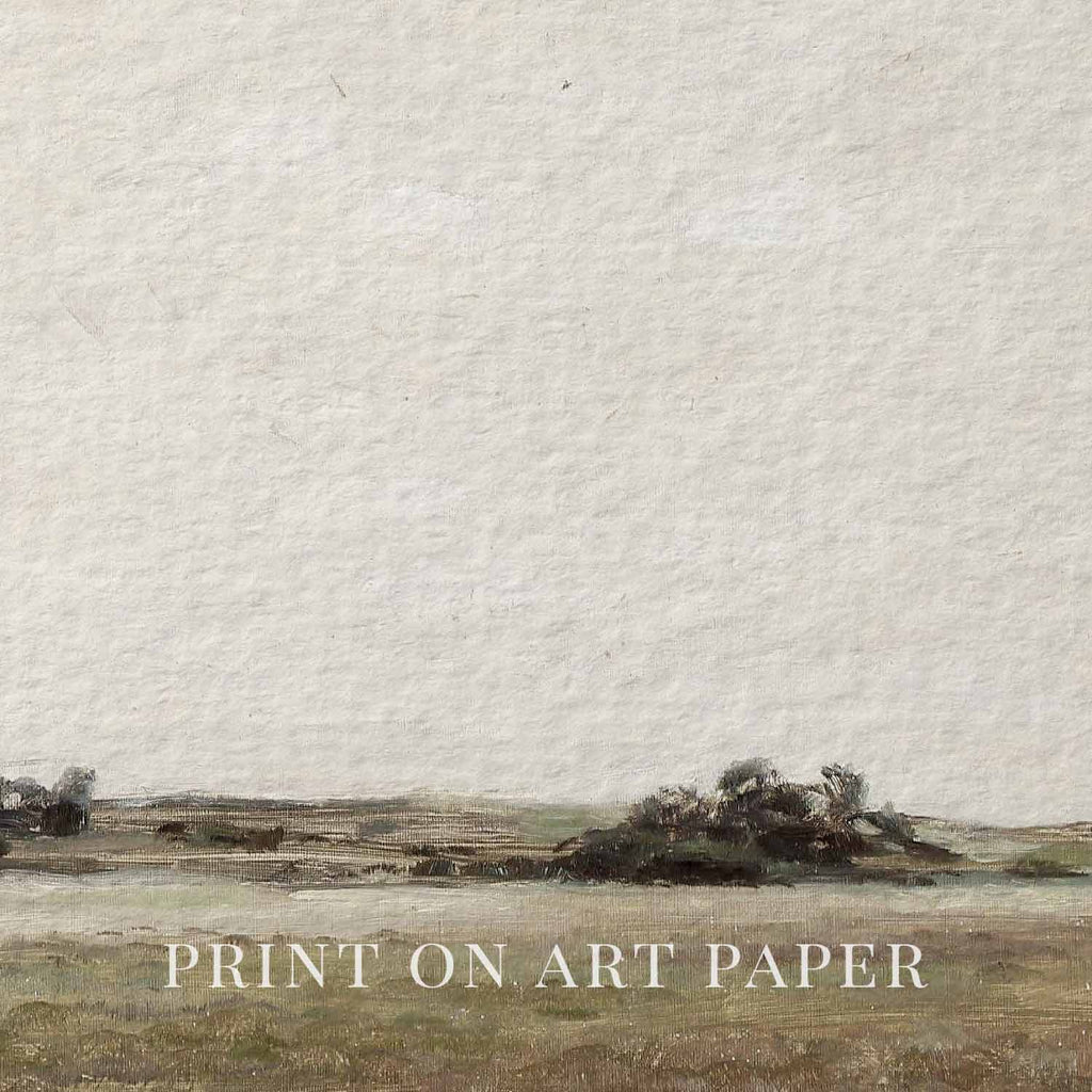 Minimal Earthy Sage Landscape Printable Wall Art | Muted Green Nature Print