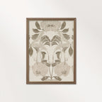 Victorian Floral Wall Art Printable – Antique Botanical Tapestry Print (Neutral Beige)