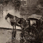 Moody Victorian London Horse and Carriage Wall Art Printable – Vintage Cityscape Print (Dark Academia)