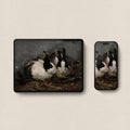 Victorian Rabbit Oil Painting iPhone & iPad Wallpaper Set (Moody Farmhouse Animal Art Digital Download)