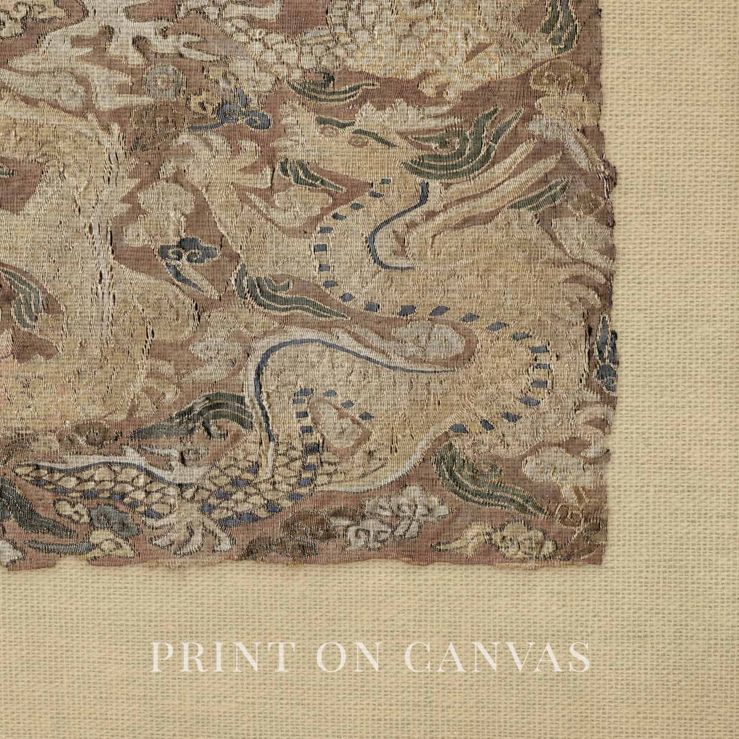 Antique Chinese Dragon Wall Art Printable – Vintage Mythical Tapestry Print (Digital Download)