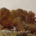 Moody Rustic Autumn Forest Printable Wall Art | Vintage Autumn Nature Print