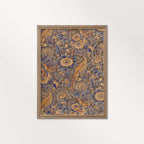 Rust and Navy Botanical Bird Printable Wall Art (Digital Download)