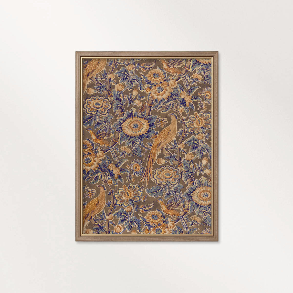 Rust and Navy Botanical Bird Printable Wall Art (Digital Download)