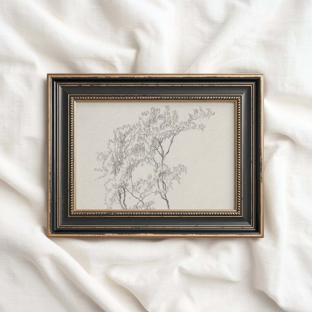 Tree Branch Wall Art Printable | Vintage Botanical Pencil Sketch Print