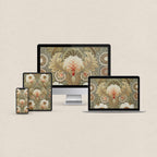 Vintage Botanical Floral Wallpaper Bundle – Green Cottagecore 4-Device Set (iPhone, iPad, MacBook & Desktop)