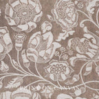 Vintage Botanical Textile Wall Art Printable – Neutral Beige Floral Print (Digital Download)