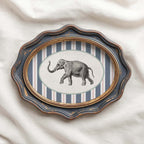 Circus Elephant Nursery Wall Art Printable (Digital Download) — Striped Carnival Storybook Decor