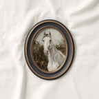 Boho White Horse Wall Art Print (Neutral Equestrian Farmhouse Style Decor) (Digital Download)
