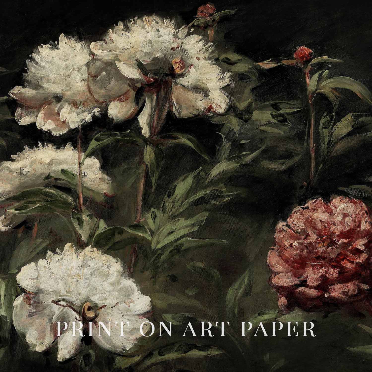 Vintage fall floral print with rustic dark floral roses and autumn floral aesthetic tones.
