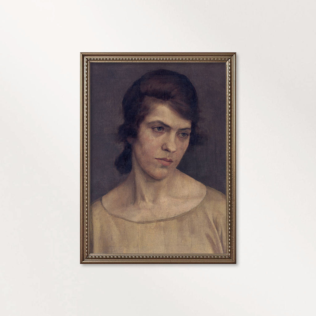 19th Century Classical Portrait Wall Art Print – Moody Plum and Gold Vintage Woman (Digital Download)