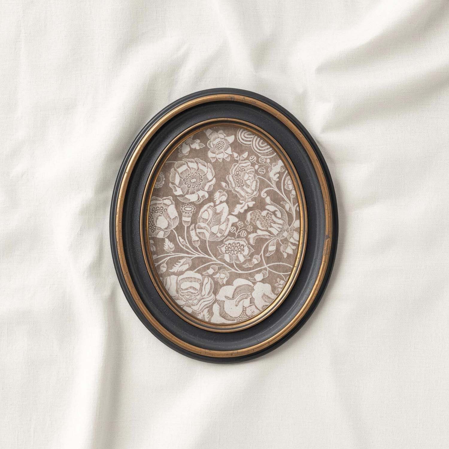 Vintage Botanical Textile Wall Art Printable – Neutral Beige Floral Print (Digital Download)