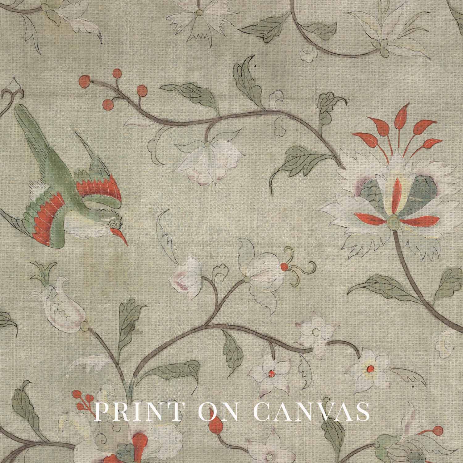 Vintage Botanical Tapestry Wall Art Printable – Cottagecore Floral Vine Design (Digital Download)