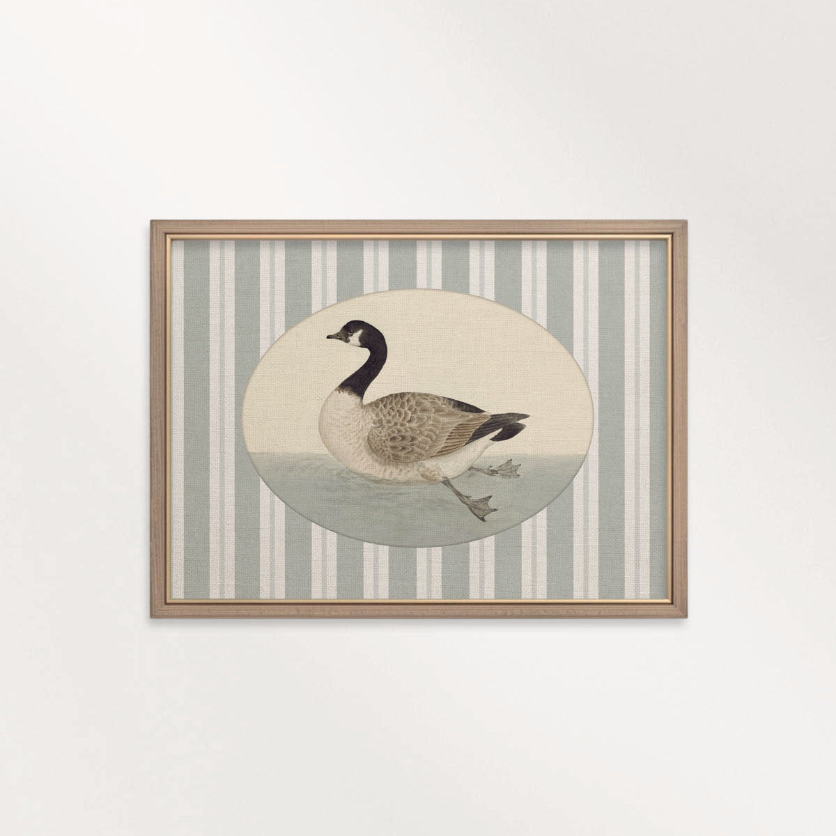 Goose Nursery Wall Art Printable (Digital Download) — Pastel Blue Striped Storybook Bird Decor