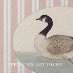 Goose Nursery Wall Art Printable (Digital Download) — Blush Pink Striped Storybook Bird Decor