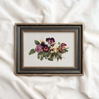 Pansy Botanical Wall Art Print Digital Download – Vintage Herbarium Flower Illustration Printable Wall Art