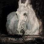 Vintage White Horse Stable Wall Art Printable (Dark Academia Equestrian)
