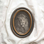 Majestic Lion Wall Art Printable | Vintage Pencil Sketch Portrait