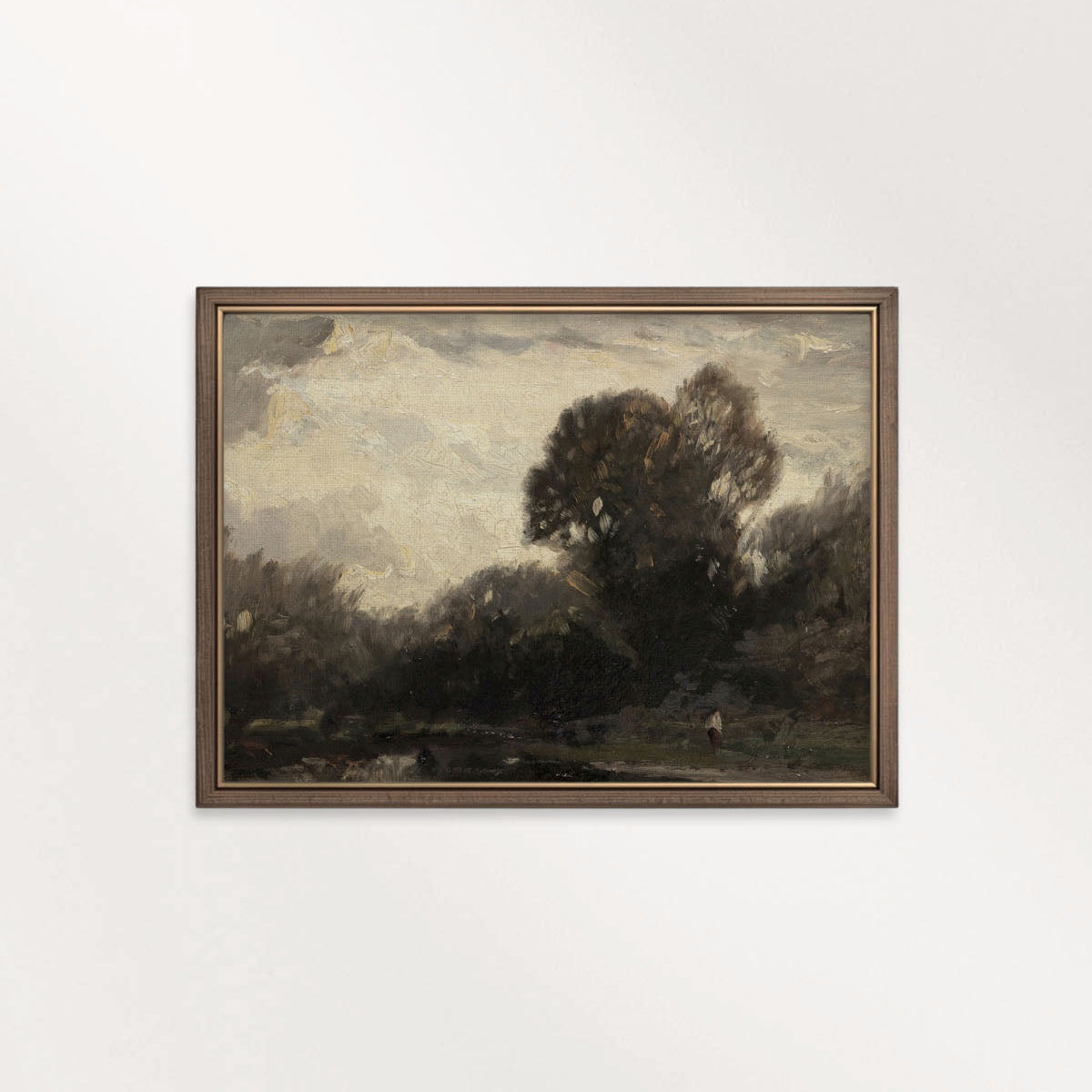 Vintage Moody Forest Lake Wall Art Printable (Dark Academia) — Nature Reflection Painting