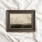 Minimal Moody Dark Green Landscape Printable Wall Art | Vintage Autumn Print