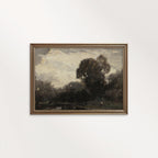 Vintage Moody Forest Lake Wall Art Printable (Dark Academia) — Nature Reflection Painting