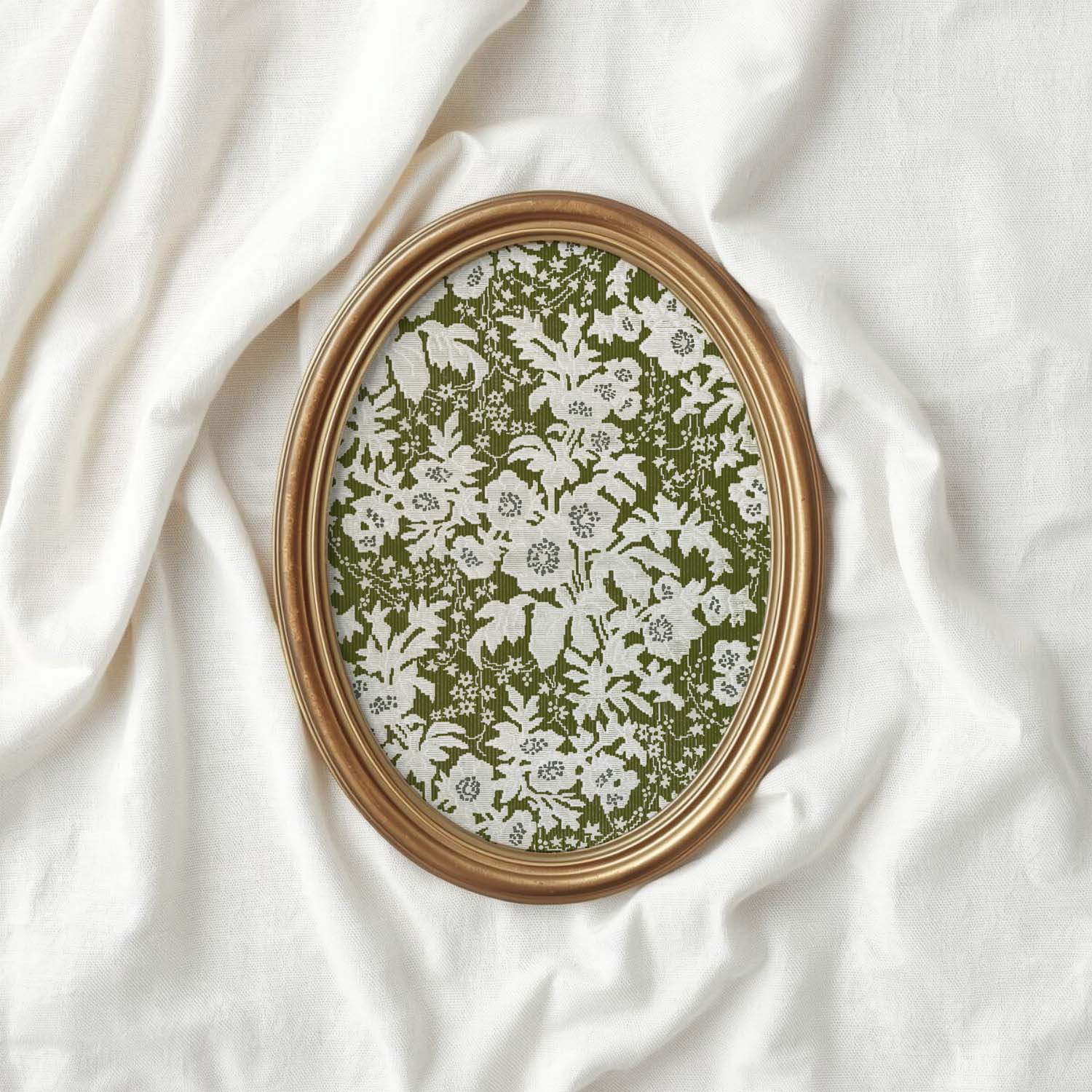 Cottage Fern Botanical Wall Art Printable – Vintage Green Floral Tapestry Print (Digital Download)