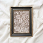 Vintage Botanical Textile Wall Art Printable – Neutral Beige Floral Print (Digital Download)