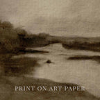 Neutral Minimal Landscape Wall Art Printable – Moody Brown Vintage Landscape Print