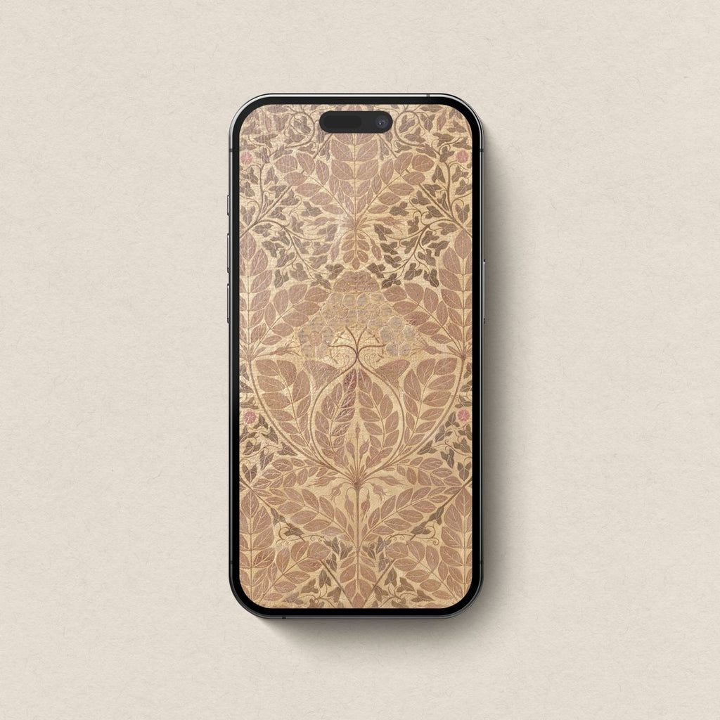 Muted Gold Leaf Botanical 4-Device Wallpaper Bundle – iPhone, iPad, MacBook & Desktop (Digital Download)