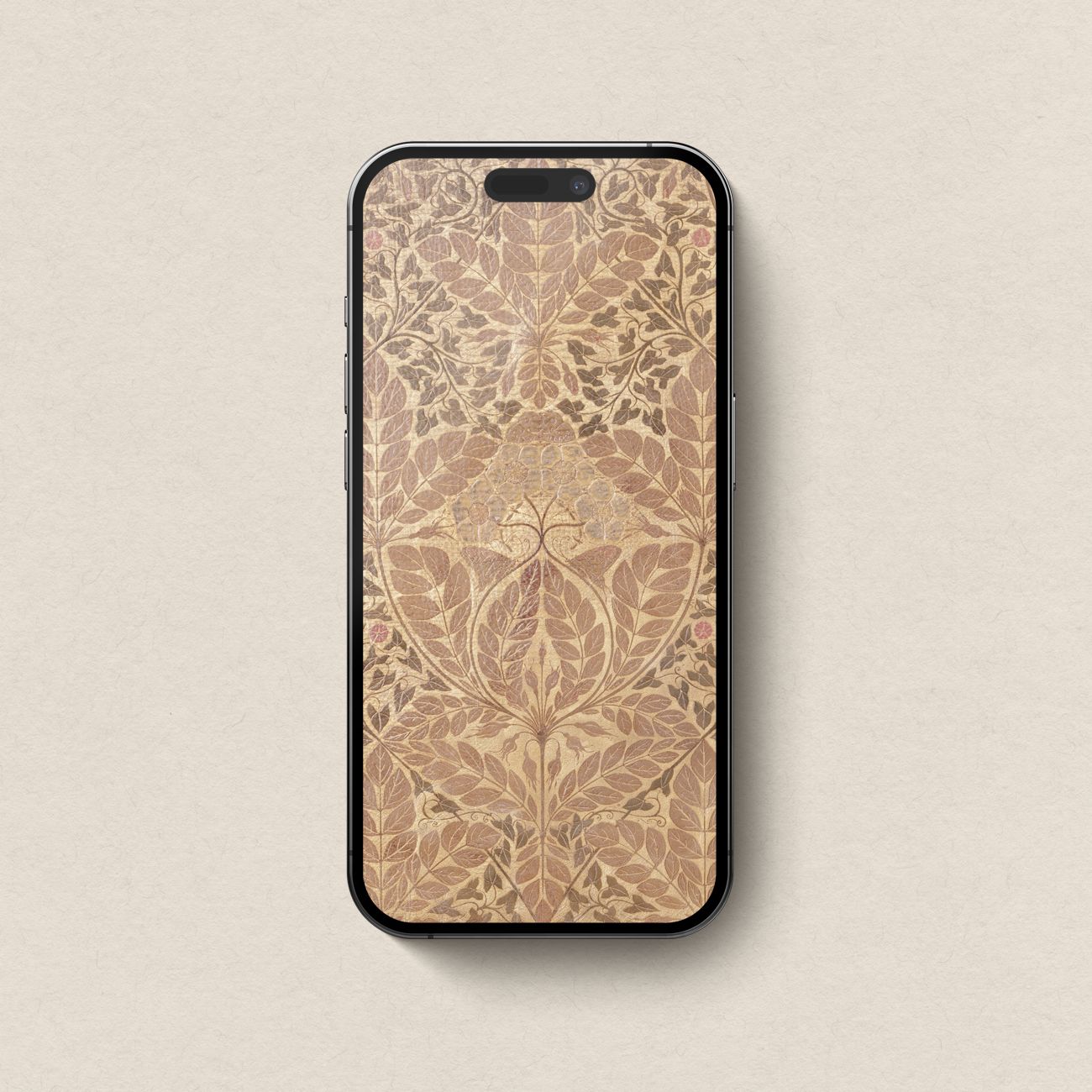 Muted Gold Leaf Botanical 4-Device Wallpaper Bundle – iPhone, iPad, MacBook & Desktop (Digital Download)
