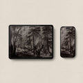 Vintage Pine Forest Sketch iPhone & iPad Wallpaper Set (Dark Academia)