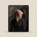 Vintage Woman Portrait iPhone & iPad Wallpaper Set – Moody Pink Hair Aesthetic