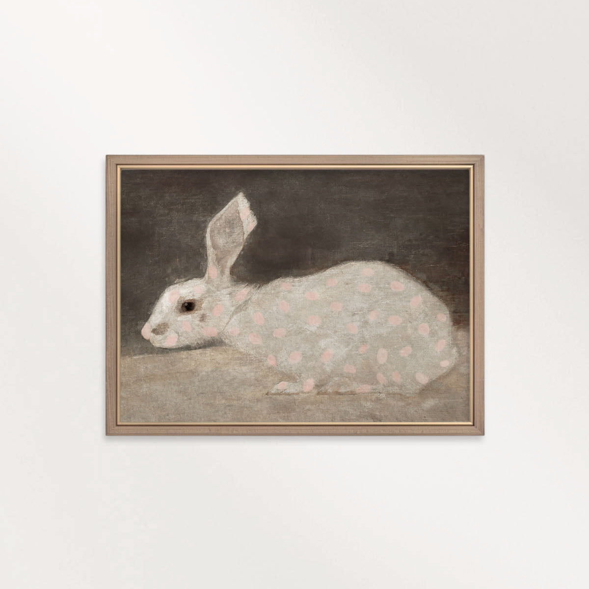 Vintage Bunny Rabbit Nursery Printable Wall Art (Digital Download) — Soft Pink Spotted Farmhouse Decor