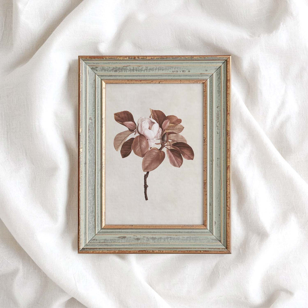 Burgundy Rose Botanical Wall Art Print Digital Download – Moody Vintage Wine Floral Printable Wall Art