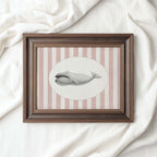 Whale Nursery Wall Art Printable (Digital Download) — Pink Striped Storybook Ocean Decor