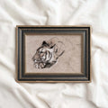 Tiger Portrait Wall Art Printable | Antique Pencil Sketch Wildlife Print
