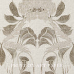 Victorian Floral Wall Art Printable – Antique Botanical Tapestry Print (Neutral Beige)