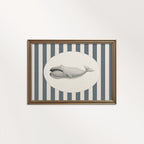 Whale Nursery Wall Art Printable (Digital Download) — Navy Striped Storybook Ocean Decor