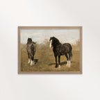 Vintage Wild Horses Wall Art Printable (Muted Western Mustang Painting)