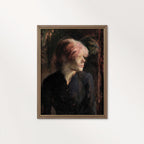 Vintage Woman Portrait Wall Art Printable – Moody Pink Hair Aesthetic Print