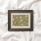 Vintage Yellow Floral Embroidered Wall Art Printable – Silk Textile Cottagecore Print (Digital Download)
