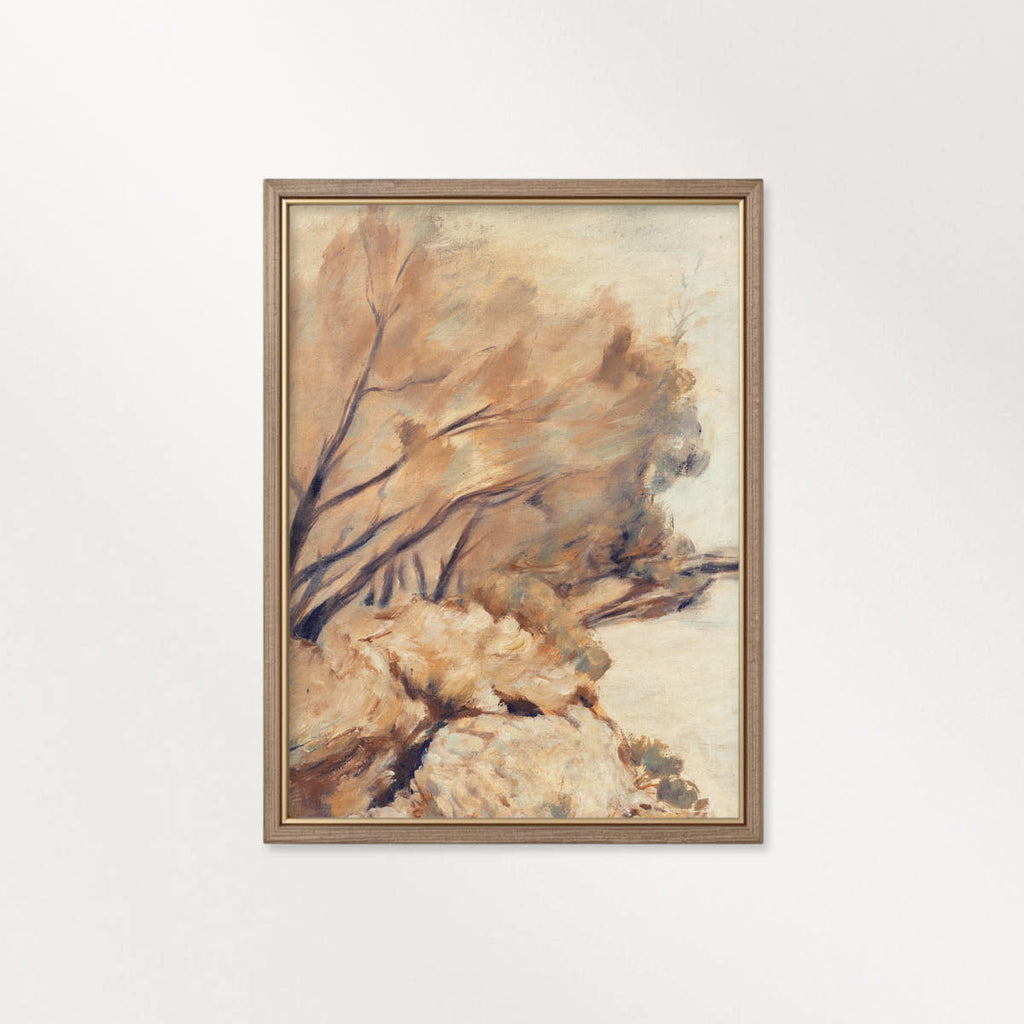 Warm Muted Rustic Landscape Wall Art Printable – Earth-Tone Abstract Nature Print | Muted Abstract Art